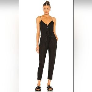 LVHR Revolve 100% Linen Taylor Jumpsuit Womens M Black Breathable Lightweight